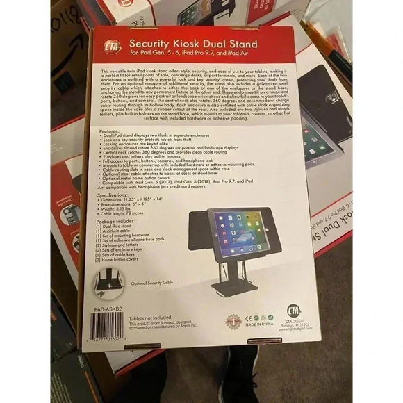 CTA Digital: Security Kiosk Dual Stand for iPad Ge - Picture 4 of 6